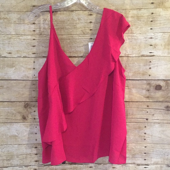 Soprano Tops - Soprano Plus Size Flowing Ruffle Pink Tank Top NWT